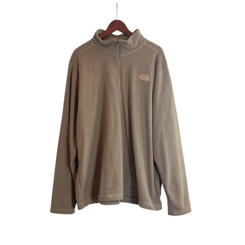 The North Face Men's Textured Cap Rock 1/4 Zip in Smokey Brown Heather Size XXL